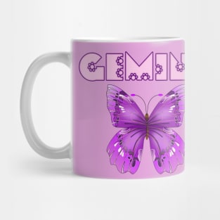 Gemini zodiac sign purple butterfly pretty Mug